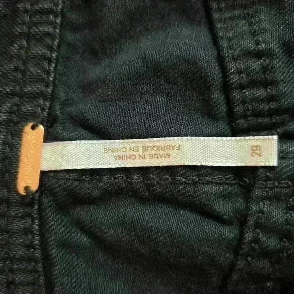 Free People Women's Black Denim Miniskirt Size 29 Snap Front Urban Core Grunge - Picture 8 of 10